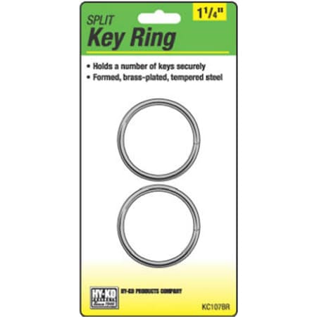 Hy-Ko KC107BR 1.25 in. Brass Split Key Ring, 10PK 811091